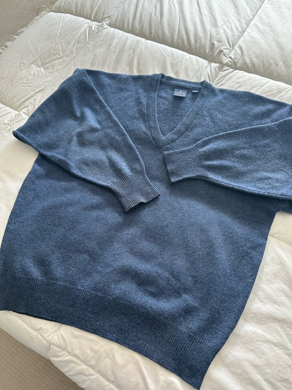 Nordstrom Men's V-Neck Sweater in Heathered Blue - Picture 6 of 11